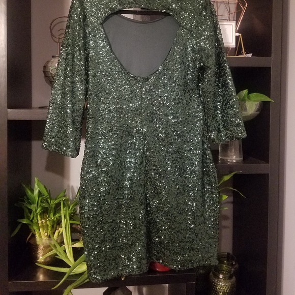 Express Emerald green sequin dress - Picture 6 of 6